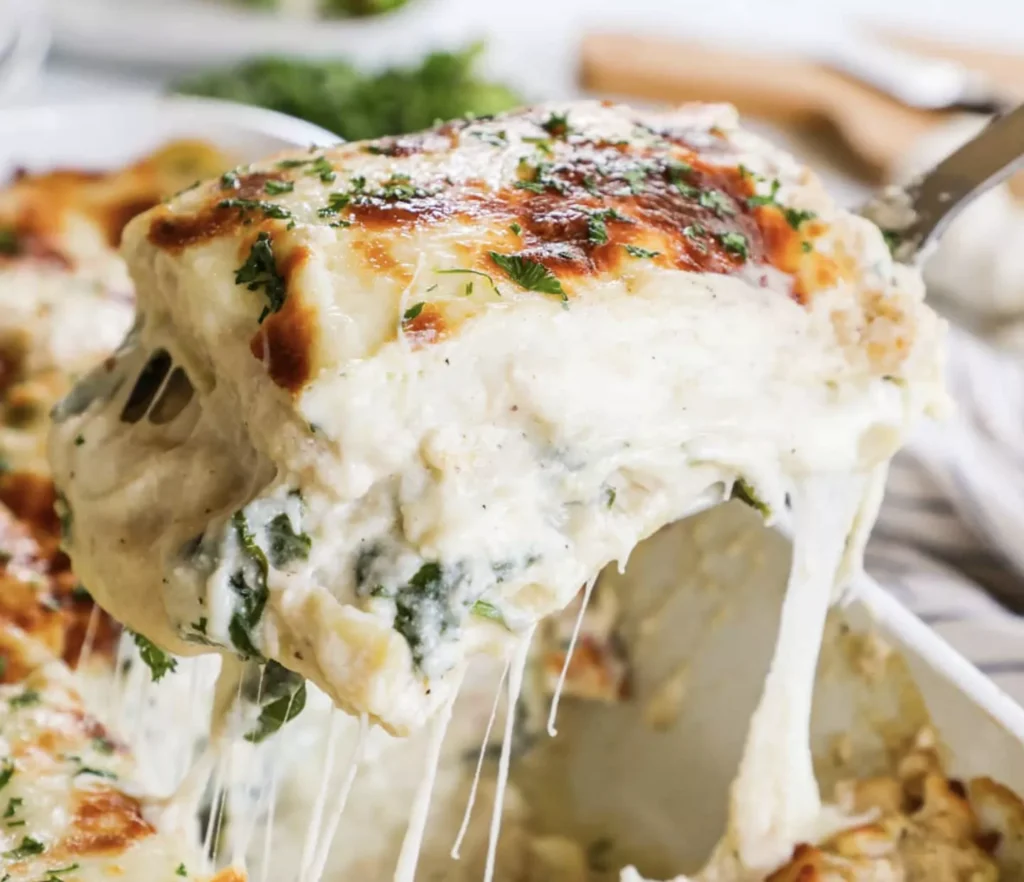 White Lasagna with Spinach