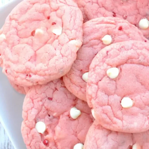 Strawberry Cake Mix Cookies