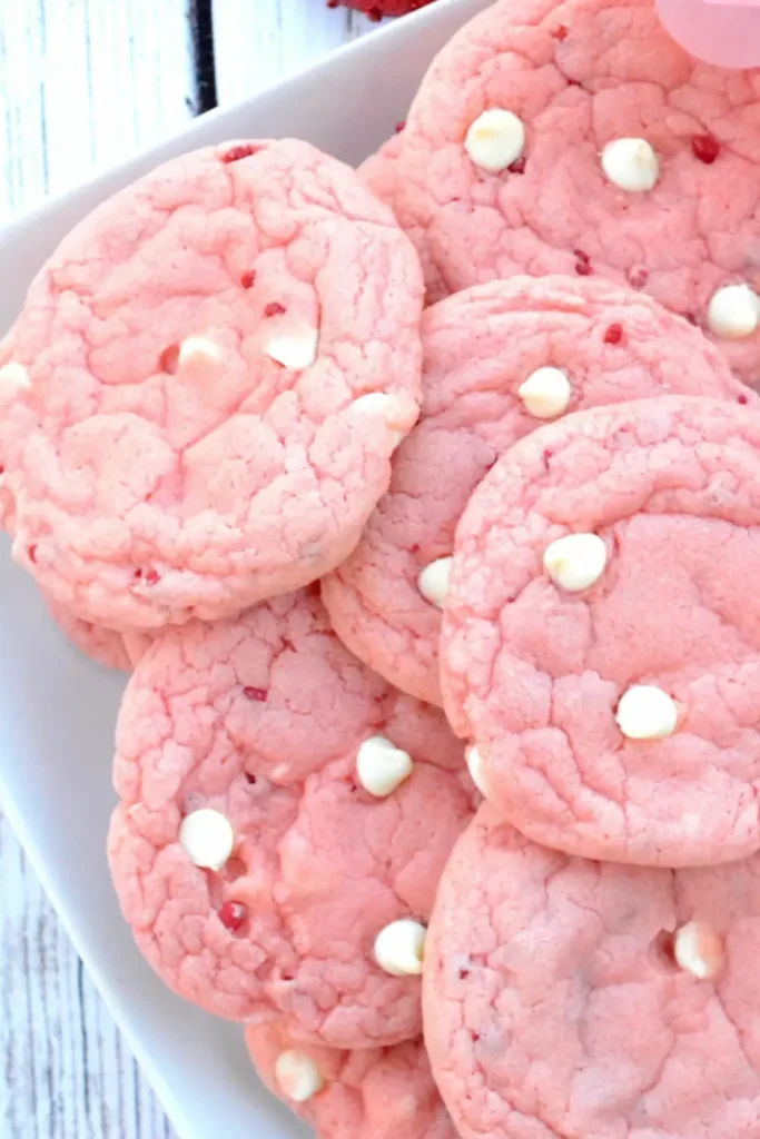 Strawberry Cake Mix Cookies